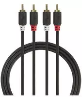 Nedis CABW24200AT50 Audio-Kabel 5 m 2 x RCA Anthrazit - Kabel - Audio/Multimedia