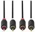 Nedis Stereo-Audiokabel 2x RCA Stecker 2x RCA Stecker Vergoldet 5.00m Rund Anthrazit Box CABW24200AT50