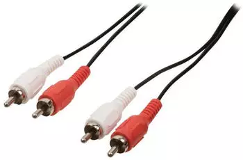 Nedis Stereo-Audiokabel 2x RCA Stecker 2x RCA Stecker Vernickelt 10.0m Rund Schwarz Box (CAGB24200BK100)
