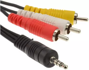 kenable 4 Polig 3,5 mm Klinkenstecker Zum 3 x Chinch Composite & Stereo Audio Kabel 2 m (2 Meter)