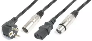 Power Dynamics Licht Kombikabel Schuko/XLR M-IEC F/XLR F 15m (176.749)