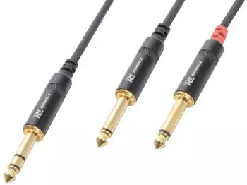 Power Dynamics Kabel 6.3 Stereo Klinke auf 2x 6.3 Mono Klinke 1,5m (177.042)