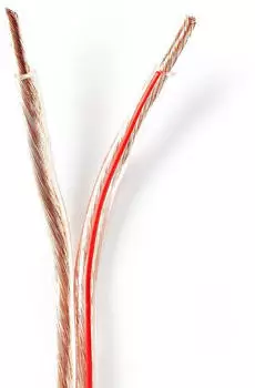 Nedis Lautsprecherkabel 2 x 4.00 mm&sup2; Kupfer 25.0m Rund PVC Transparent Rolle (CABR4000TR250)