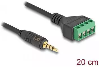 DeLock Audio-Adapter Mini-Stecker m&auml;nnlich zu 4-poliger Anschlussblock 20 cm (66268)
