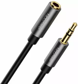 deleyCON 1m 3,5mm Klinken Verlängerung AUX Verlängerungskabel Audio HiFi Klinke Kabel (MK3724)