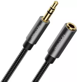 deleyCON 2m Klinkenkabel Klinke Verlängerung 3,5mm Stereo AUX Klinke Verlängerungskabel (MK4651)