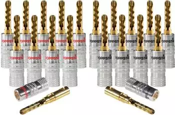 Poppstar 20x High End Hohl Bananenstecker Bananas für Lautsprecherkabel bis 6mm² (1008764)