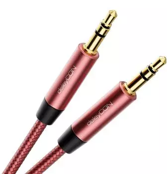 deleyCON 5m 3,5mm Stereo AUX Klinken Kabel Nylon Audio Klinke Stecker PC KFZ Auto Handy (MK7134)