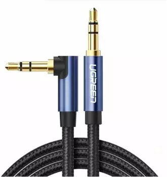 Ugreen Audiokabel miniklinke 3,5 mm zu AUX 1,5 m Ugreen Schwarz mit blauen Steckern