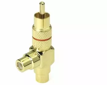 Dynavox Cinchkupplung Stecker-2 x Buchse rot vergoldet (201932)