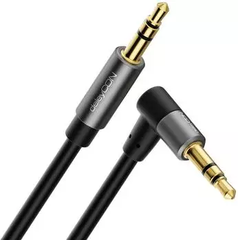 deleyCON 0,5m 3,5mm Stereo AUX Klinken Kabel 90° Audio Klinke Kabel Stecker PC Auto Handy (MK7176)