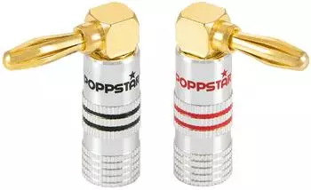 Poppstar 2x High End Bananenstecker gewinkelt für Lautsprecherkabel AV-Receiver (1008634)