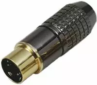 0204018 Miniatur-din-rundsteckverbinder Stecker, Gerade Polzahl: 4 Schwarz 1 St. -