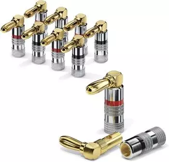 Sonero Bananenstecker 8er-Set 90&deg; gewinkelt Lautsprecherkabel/Boxenkabel (S-SC090-08)