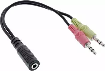 InLine Audio Headset Adapterkabel 3,5mm 0,15m