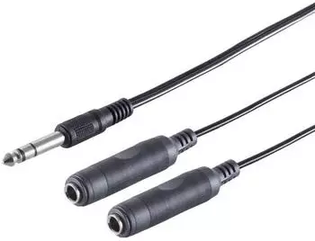 S-Conn Klinkenstecker 6,3mm/ 2 Klinkenbuchse 6,3mm 0,2m (30501)
