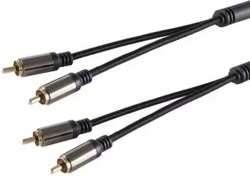 S-Conn BlackCotton Stereo Cinch Kabel 2,5m (20-41255)