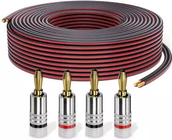 PureLink Lautsprecherkabel Boxenkabel OFC 2x2,50mm² 15m mit Bananenstecker (SE-SP062-015-B04)