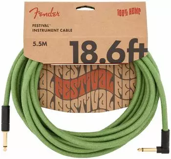 Fender Festival Hemp Kabel 5,5 Meter Green Winkel (0990918062)