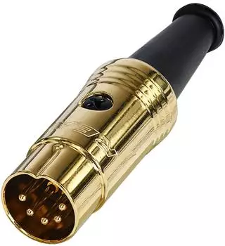REAN 5-pol DIN Audio Stecker vergoldetes Gehäuse und Kontakte NYS322AG