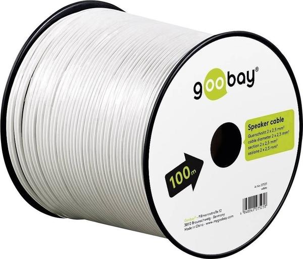 Goobay 27525 Lautsprecherkabel weiß 2 x 2,5 mm² (100 m)