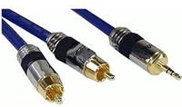 InLine&reg; Cinch/Klinke Kabel, PREMIUM, 2x Cinch Stecker an 3,5mm Klinke, 1m Kabel