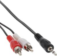 InLine 89939S Cinch/Klinke Kabel, 2x Cinch Stecker an 3,5mm Klinke Stecker, 1,5m