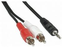InLine 89939L Cinch/Klinke Kabel, 2x Cinch Stecker an 3,5mm Klinke Stecker, 3m