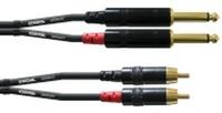 Cordial Audiokabel CFU 3 PC, 10599, 3m, 2x 6,3mm Klinke / 2x Cinch, Stereo