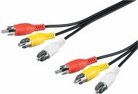 Composite Audio-video-verbindungskabel, 3x Cinch, 3x Cinch-stecker 3x Cinch-stecker.