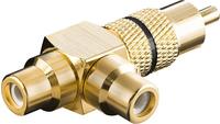 Goobay - Cinch-y-adapter, Stecker Zu 2x Buchse, Goldausf&uuml;hrung, Schwarz, 1x