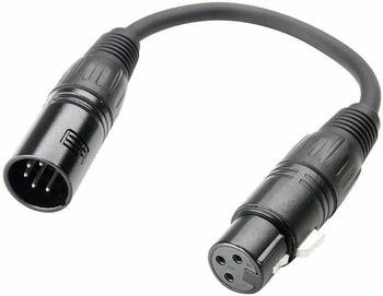Adam Hall Cables 3 Star Serie DMX Adapter XLR male 5 Pol auf XLR female 3 Pol 0,2 m