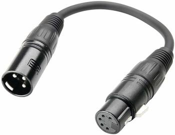 Adam Hall Cables K3 DHM 0020 DMX Adapter XLR female 5 Pol auf XLR male 3 Pol 0,2 m