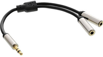 InLine Y-Kabel Klinke 3,5mm ST an 2x Klinke BU - 0,15m, 99250