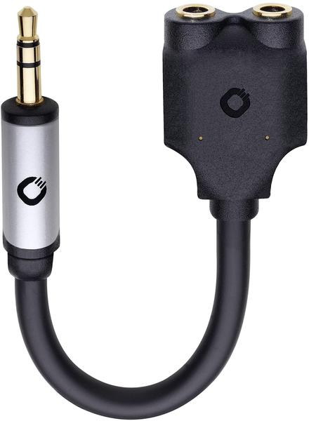Oehlbach Klinke Audio Y-Adapter [1x Klinkenstecker 3.5 mm - 2x Klinkenbuchse 3.5 mm] Gold i-Jack AD