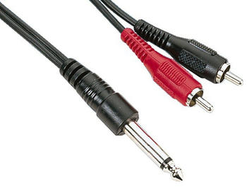 Monacor 3m 6.3mm Verbindungskabel, 2x RCA-Stecker Audio-Adapter-Kabel