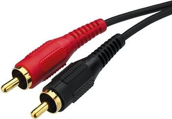 Monacor Stereo Audio Verbindungs-Kabel 1,2m schwarz Beidseitig mit 2 x Cinch Stecker
