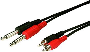 Monacor 5m 2x RCA Plug to 2x 6.3mm Mono Plug Audio Verbindungskabel