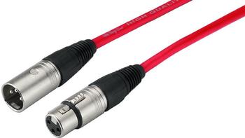Monacor XLR Kabel 2m rot Ø 6,5mm Geräte Verbindungs und Mikrofon Kabel-Verlängerung Verlängerungs-Kabel