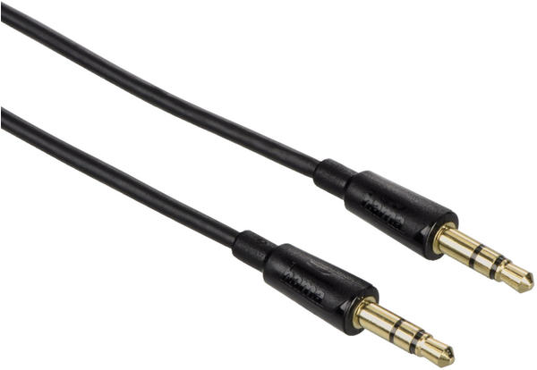 Hama 00122324 Audio-Kabel Flexi-Slim 3,5mm-Klinken-St. - Stecker Stereo 1,5m (Schwarz)
