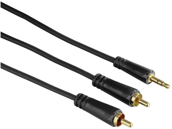 Hama 00122298 Audio-Kabel 3,5mm-Klinken-Stecker - 2 Cinch-Stecker Stereo 1,5m (Schwarz)