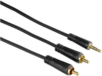 Hama 00122299 Audio-Kabel 3,5mm-Klinken-Stecker -2 Cinch-Stecker Stereo verg. 3m (Schwarz)