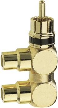 in-akustik Cinch Audio Adapter [1x Cinch-Stecker - 2x Cinch-Buchse] Gold