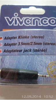 Vivanco Audio-Adapter, Klinken-Stecker 2,5mm <-> Klinken-Buchse 3,5mm