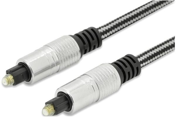 Ednet Premium Toslink Optisches Digital-Audio-Kabel St/St 2.0m si/sw