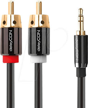 deleyCON PREMIUM Stereo 3,5mm Klinke zu 2x Cinch 1m