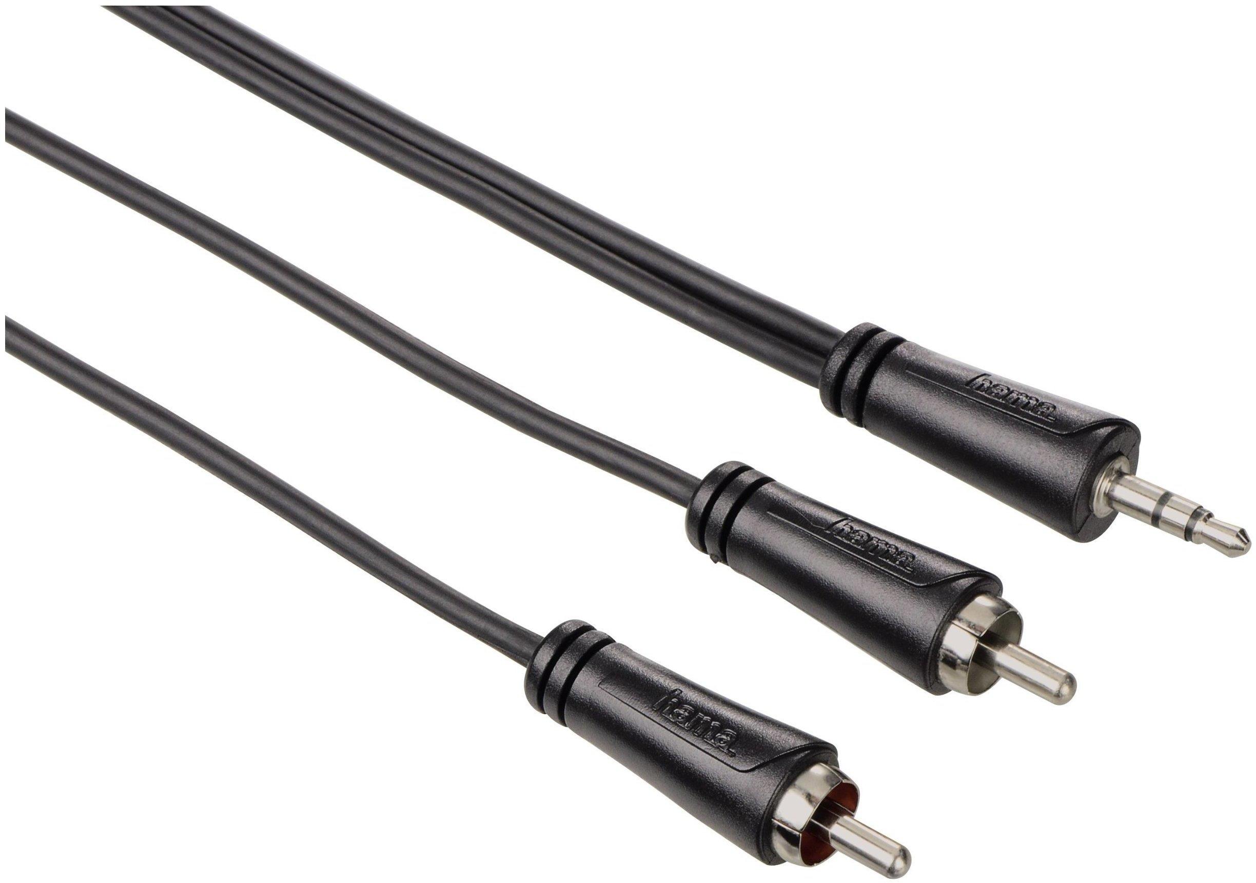 Hama 00122296 Audio-Kabel 3,5-mm-Klinken-Stecker - 2 Cinch-Stecker Stereo  3,0 m (Schwarz) Test ❤️ Testbericht.de Februar 2022