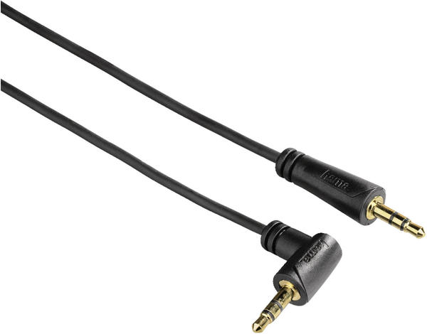 Hama Audio-Kabel, 3,5-mm-Klinken-Stecker 90° - Stecker, Stereo, vergoldet, 0,5 m
