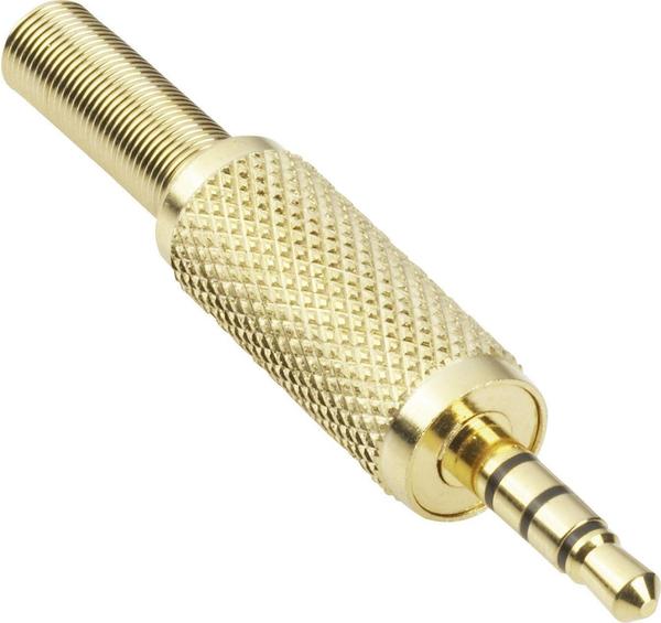 TRU Components Klinken-Steckverbinder 3.5 mm Stecker, gerade Polzahl: 4 Stereo Gold