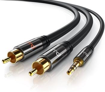 Primewire Stereo HiFi Audio-Adapter »2x Cinch - 3,5mm male / HQ Series« 1,5m